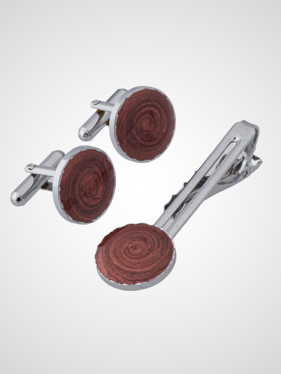 Silver cut men's cufflinks for man