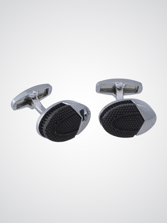 Silver cut men's cufflinks for man