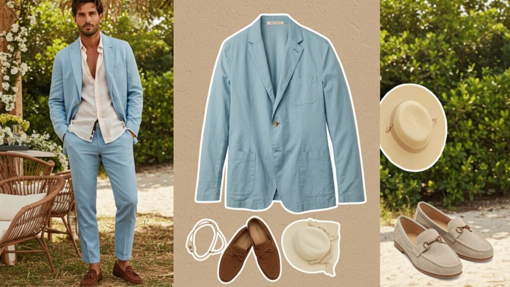 Cotton Two-Piece with Open Collar