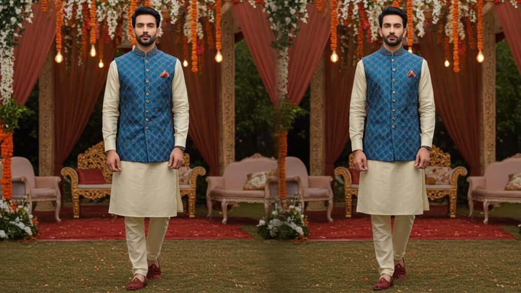 Kurta-Pyjama with Bundi Jacket