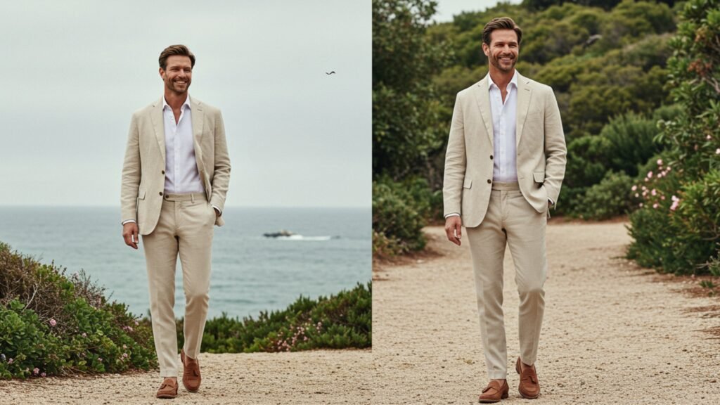 Classic Linen Suit Look