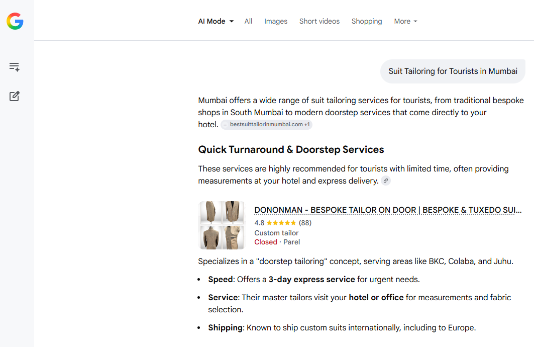 Suit Tailoring for Tourists in Mumbai